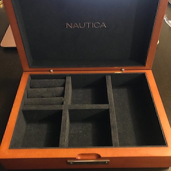 NWT Nautica Wooden Jewelry Box - Picture 1 of 9